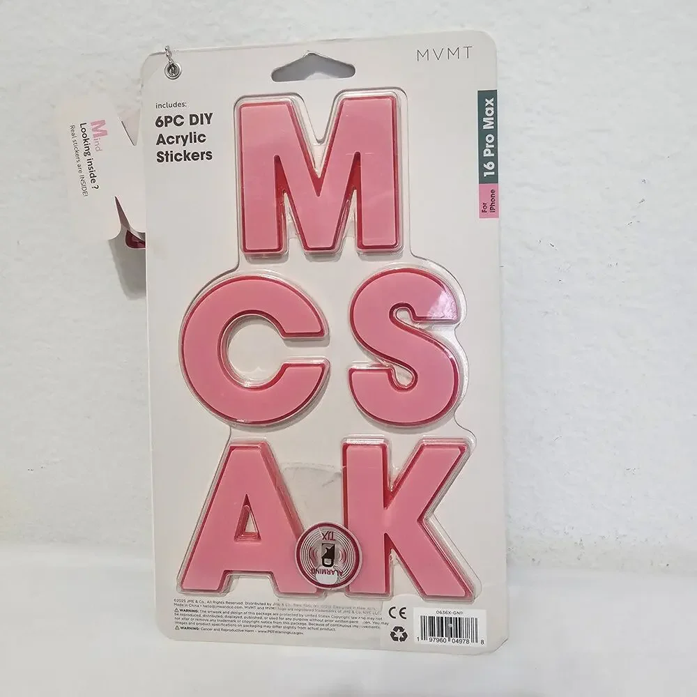 NEW!! MVMT iPhone 16 Pro Max Green Case Pink Letters S M C S A K J Personalized